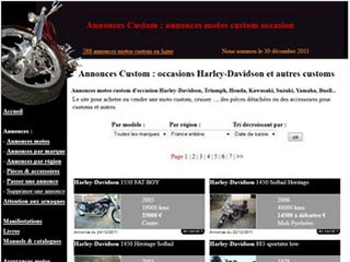 Annonces Custom : Motos custom occasion HArley-Davidson et autres marques