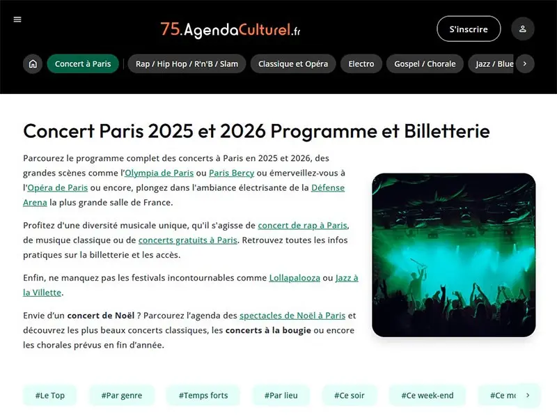 75 agenda culturel : Concert Paris
