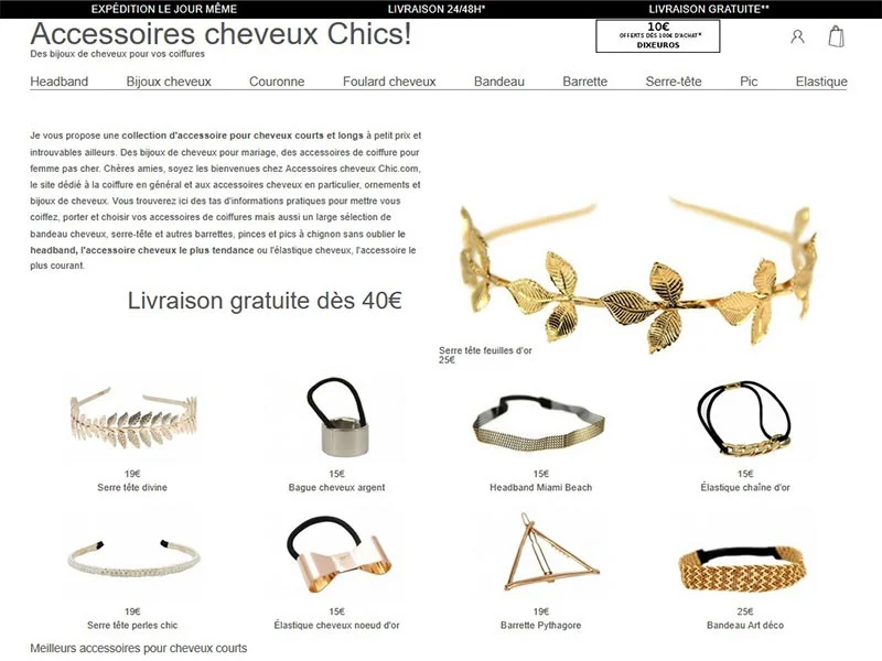 Accessoires cheveux et coiffures pour femmes