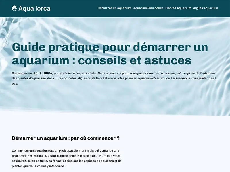 Aqua Lorca, aquariophilie d'eau douce