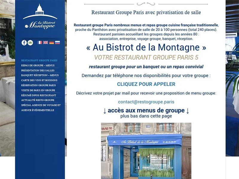 Bistrot de la Montagne, restaurant pour groupe Paris