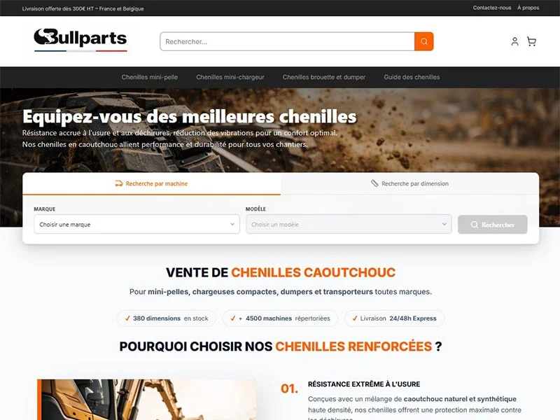 Bullparts, pièces pour matériels de travaux publics