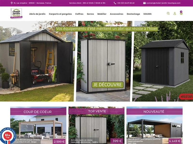 Chalet Jardin : Abris et mobilier de jardin