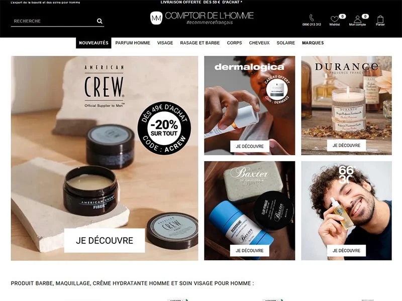 Comptoir de l'Homme, soins et parfums pour hommes