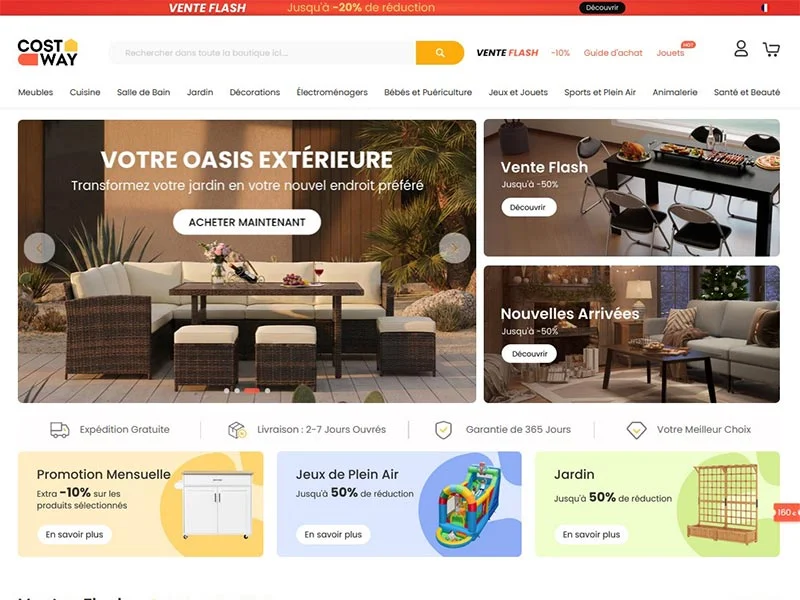 Costway : Aménagement intérieur et extérieur