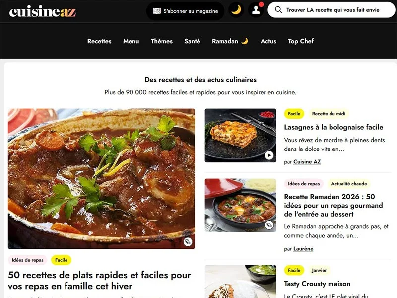 Cuisine AZ, Recettes de cuisine de A à Z