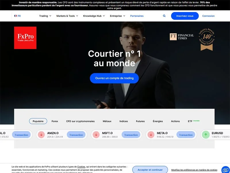 FxPro, investir dans le marché financier du forex