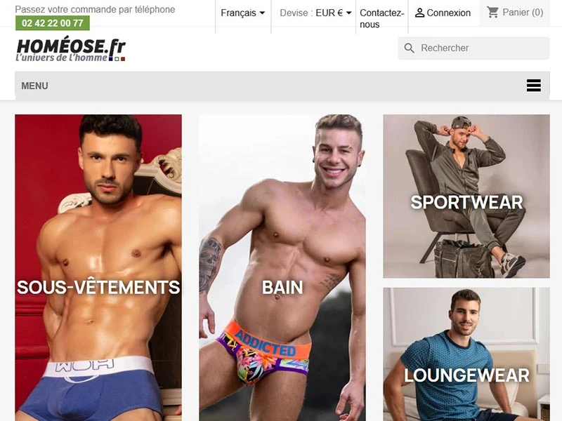 Homéose - Sous-vêtements et maillots de bain homme