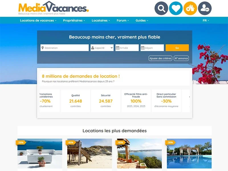 MediaVacances.com, les vacances au particulier