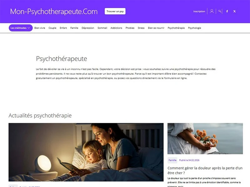 Mon Psychotherapeute : Psychotherapeute en ligne