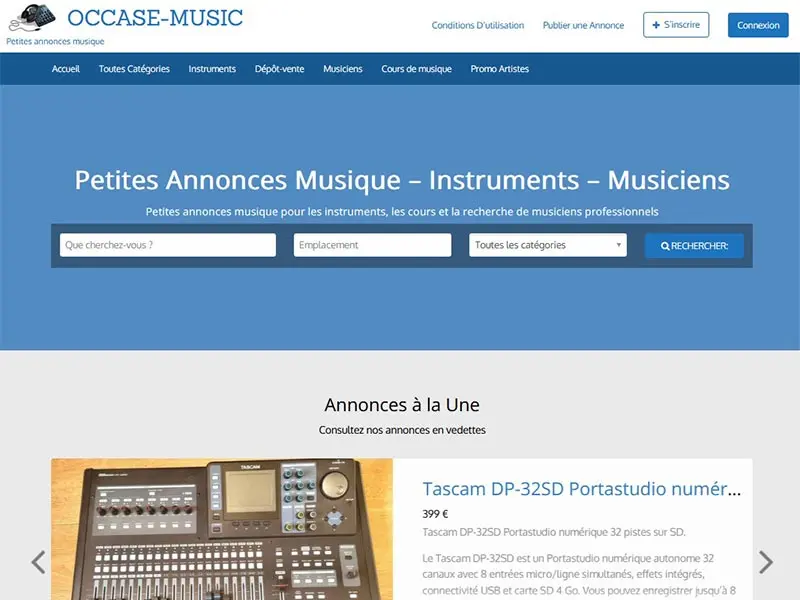 Occase-Music, petites annonces musique gratuites