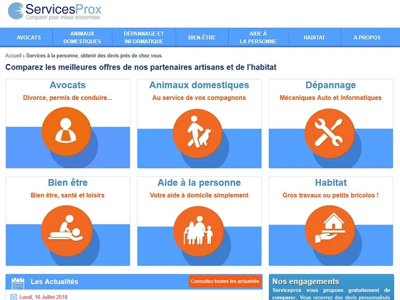 Servicesprox, devis pour les services à la personne