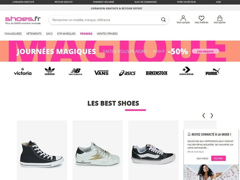 Shoes FR, boutique de chaussure de marque en ligne