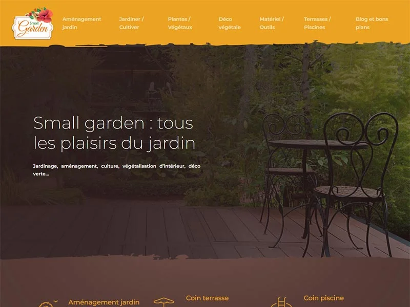 Small garden, cadres végétaux naturels