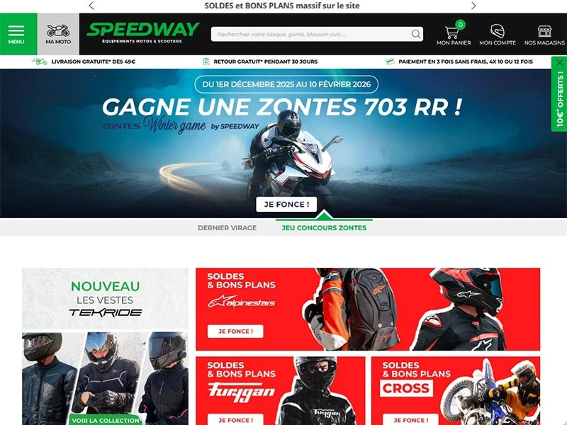 Speedway : Accessoires et equipements moto