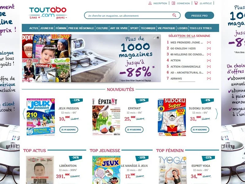 Toutabo : Abonnement magazine, presse et journaux