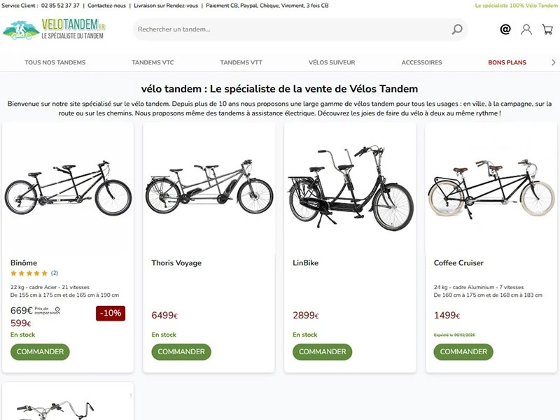 Velo-tandem : Le spécialiste du tandem