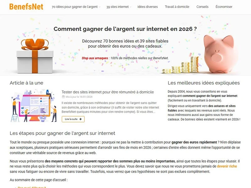 Benefs Net, sélection des meilleurs jeux concours